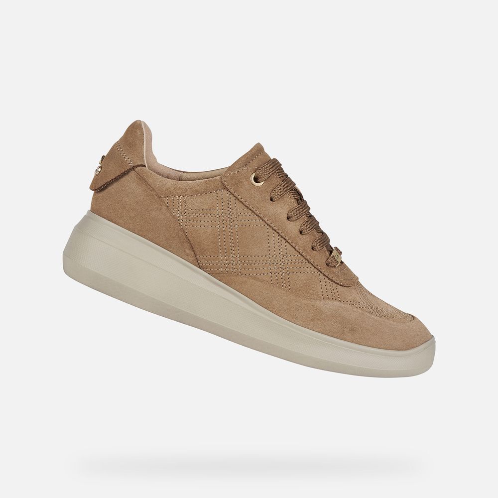 Geox Bayan Spor Ayakkabı Koyu Bej Rengi - Rubidia - SKY-182465